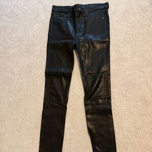 Rag and Bone Nina High Rise Leather Skinny